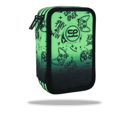 Penál 3 zipy Jumper Game Over Gradient Green - vybavený